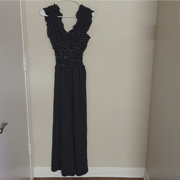 MAX STUDIO Wide Leg Polka Dot Jumpsuit - Picture 1 of 9